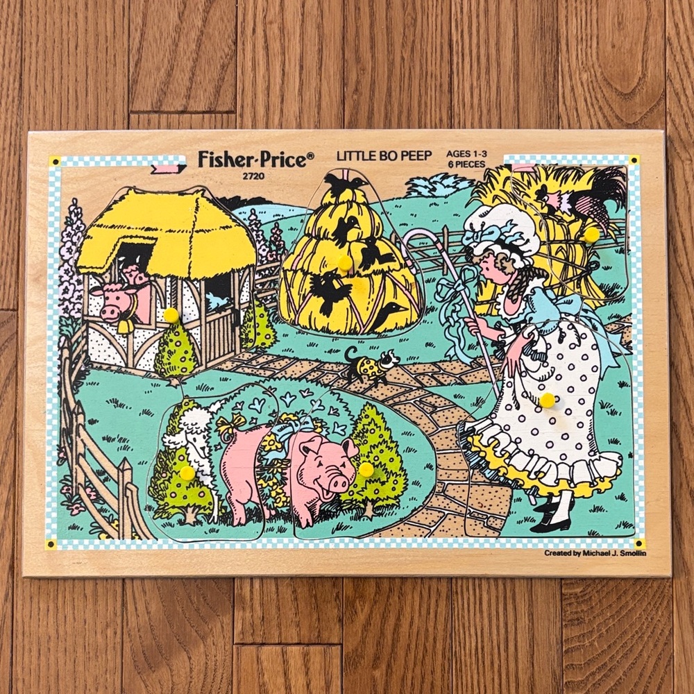 Vintage Fisher-Price Little Bo Peep Illustration Puzzle